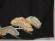 Photo7: 6722T08z930 Vintage Japanese Kimono Silk TOMESODE Pine Black (7)