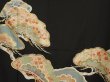 Photo8: 6722T08z930 Vintage Japanese Kimono Silk TOMESODE Pine Black (8)