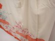 Photo4: 6722T09z990 Vintage Japanese Kimono Silk TSUKESAGE Flowers Off-white (4)