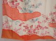 Photo6: 6722T09z990 Vintage Japanese Kimono Silk TSUKESAGE Flowers Off-white (6)