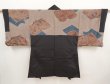 Photo1: 6723T02z530 Vintage Japanese Kimono Silk Men's HAORI Booklet Dark brown (1)