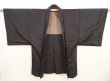 Photo5: 6723T02z530 Vintage Japanese Kimono Silk Men's HAORI Booklet Dark brown (5)