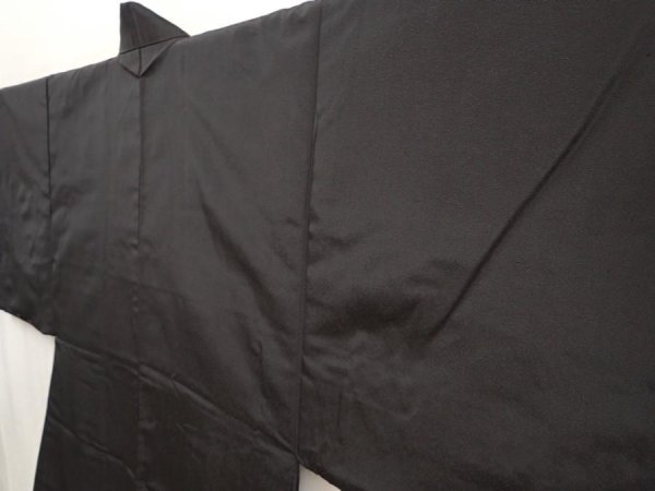 Photo6: 6723T02z530 Vintage Japanese Kimono Silk Men's HAORI Booklet Dark brown (6)