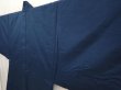 Photo5: 6723T05z580 Vintage Japanese Kimono Silk Men's HAORI Mt.Fuji Dark cyan blue (5)