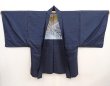 Photo5: 6723T06z460 Vintage Japanese Kimono Silk Men's OSHIMA HAORI Tiger Navy (5)