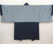 Photo4: 6723T08z590 Vintage Japanese Kimono Silk Men's HAORI Plain Dark navy (4)