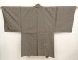 Photo3: 6723T09z650 Vintage Japanese Kimono Silk Men's HAORI  Brown-Gray (3)