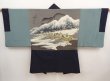 Photo1: 6723T10z650 Vintage Japanese Kimono Silk Men's HAORI Edo era Dark navy (1)