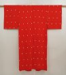 Photo1: 6724T04z520 Vintage Japanese Kimono Silk JUBAN Chrysanthemum Red (1)