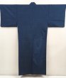 Photo1: 6724T05z890 Vintage Japanese Kimono Silk Men's  Plain Navy (1)
