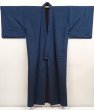 Photo6: 6724T05z890 Vintage Japanese Kimono Silk Men's  Plain Navy (6)