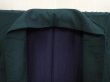 Photo5: 6724T06z600 Vintage Japanese Kimono Silk Men's  Plain Dark cyan (5)