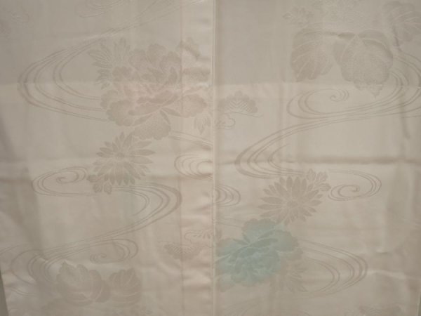 Photo3: 6724T09z700 Vintage Japanese Kimono Silk FURISODE JUBAN Paulownia Off-white (3)