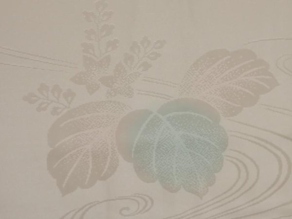 Photo4: 6724T09z700 Vintage Japanese Kimono Silk FURISODE JUBAN Paulownia Off-white (4)