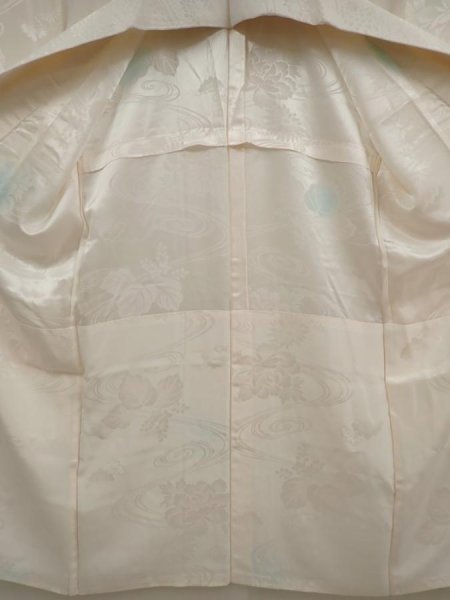 Photo7: 6724T09z700 Vintage Japanese Kimono Silk FURISODE JUBAN Paulownia Off-white (7)