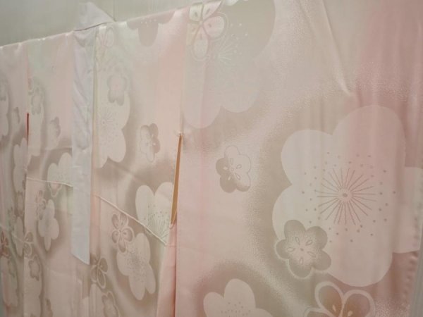 Photo2: 6724T10z730 Vintage Japanese Kimono Silk FURISODE JUBAN Plum blossom (2)