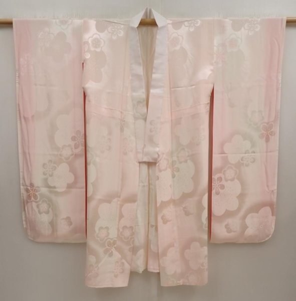 Photo7: 6724T10z730 Vintage Japanese Kimono Silk FURISODE JUBAN Plum blossom (7)