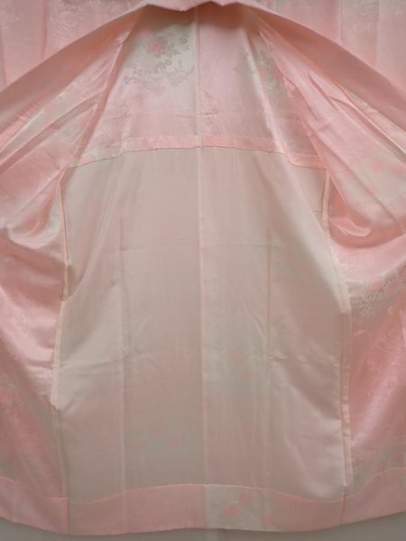 Photo7: 6724T11z610 Vintage Japanese Kimono Silk FURISODE JUBAN Flower cart Pink (7)