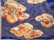 Photo5: 6724T12z1060 Vintage Japanese Kimono Silk FURISODE Chrysanthemum Royal blue (5)