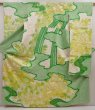 Photo1: 6724T14z1140 Vintage Japanese Kimono Silk FURISODE Peony Off-white (1)