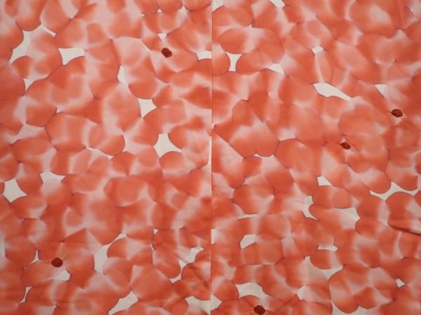 Photo3: 6817T03z520 Vintage Japanese Kimono Silk HAORI Flower Dark coral (3)