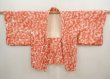 Photo5: 6817T03z520 Vintage Japanese Kimono Silk HAORI Flower Dark coral (5)
