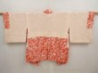 Photo6: 6817T03z520 Vintage Japanese Kimono Silk HAORI Flower Dark coral (6)