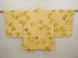 Photo1: 6817T04z540 Vintage Japanese Kimono Silk HAORI Ivy Saffron yellow (1)