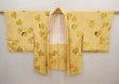 Photo5: 6817T04z540 Vintage Japanese Kimono Silk HAORI Ivy Saffron yellow (5)