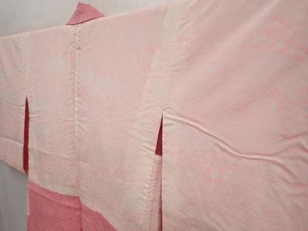 Photo7: 6817T05z400 Vintage Japanese Kimono Silk SHIBORI HAORI  Pink (7)
