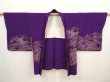 Photo5: 6817T06z500 Vintage Japanese Kimono Silk HAORI Wave Dark purple (5)