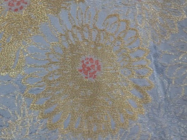 Photo4: 6817T08z640 Vintage Japanese Kimono Silk HAORI Chrysanthemum Light blue (4)
