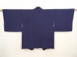 Photo1: 6817T09z460 Vintage Japanese Kimono Silk HAORI  Dark navy (1)