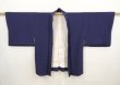 Photo5: 6817T09z460 Vintage Japanese Kimono Silk HAORI  Dark navy (5)
