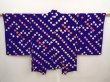 Photo1: 6817T10z500 Vintage Japanese Kimono Silk HAORI  Dark lavender blue (1)