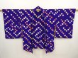 Photo6: 6817T10z500 Vintage Japanese Kimono Silk HAORI  Dark lavender blue (6)