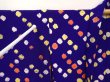 Photo7: 6817T10z500 Vintage Japanese Kimono Silk HAORI  Dark lavender blue (7)
