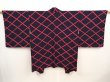 Photo1: 6817T11z580 Vintage Japanese Kimono Silk HAORI  Black (1)