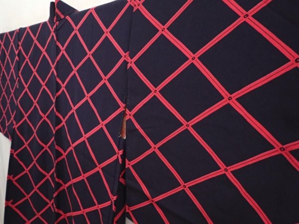 Photo2: 6817T11z580 Vintage Japanese Kimono Silk HAORI  Black (2)