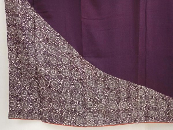 Photo6: 6817T12z670 Vintage Japanese Kimono Silk TSUKESAGE  Dull grape (6)