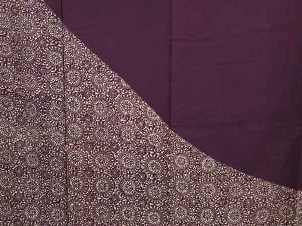 Photo8: 6817T12z670 Vintage Japanese Kimono Silk TSUKESAGE  Dull grape (8)