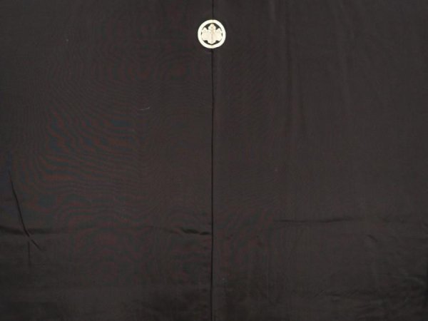 Photo3: 6817T13z600 Vintage Japanese Kimono Silk Men's  Plain Black (3)