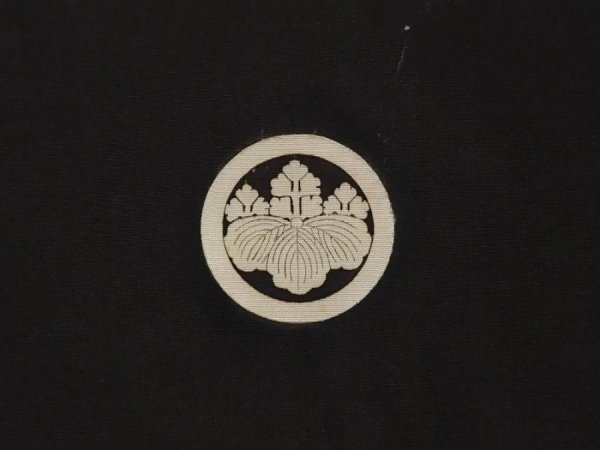 Photo5: 6817T13z600 Vintage Japanese Kimono Silk Men's  Plain Black (5)