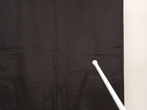 Photo7: 6817T13z600 Vintage Japanese Kimono Silk Men's  Plain Black (7)
