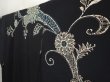 Photo2: 6817T15z720 Vintage Japanese Kimono Silk TSUKESAGE Flower Black (2)