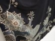 Photo3: 6817T15z720 Vintage Japanese Kimono Silk TSUKESAGE Flower Black (3)