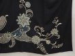 Photo7: 6817T15z720 Vintage Japanese Kimono Silk TSUKESAGE Flower Black (7)