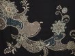Photo8: 6817T15z720 Vintage Japanese Kimono Silk TSUKESAGE Flower Black (8)