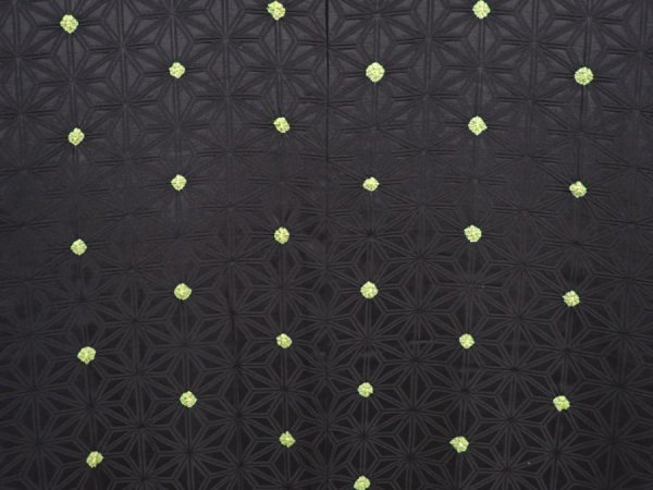 Photo3: 6826T01z530 Vintage Japanese Kimono Silk HAORI Hemp Black (3)