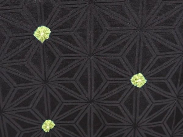 Photo4: 6826T01z530 Vintage Japanese Kimono Silk HAORI Hemp Black (4)